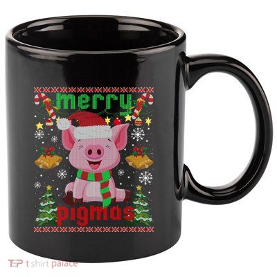 Funny Ugly Christmas Merry Pigmas Gift 11oz C Handle Ceramic Mug