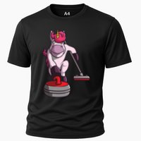 Funny Unicorn Curling Design For Men Women Curling Player Performance Shirt