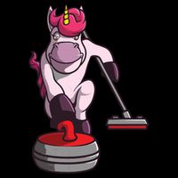 Funny Unicorn Curling Design For Men Women Curling Player Performance Shirt