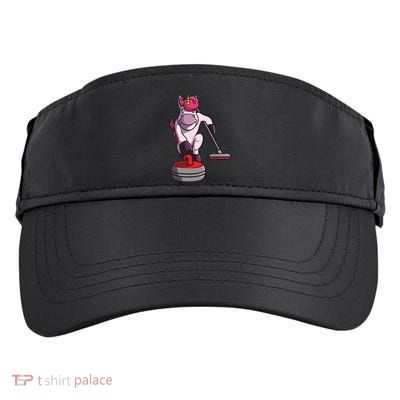 Funny Unicorn Curling Design For Men Women Curling Player Adult Drive Performance Visor