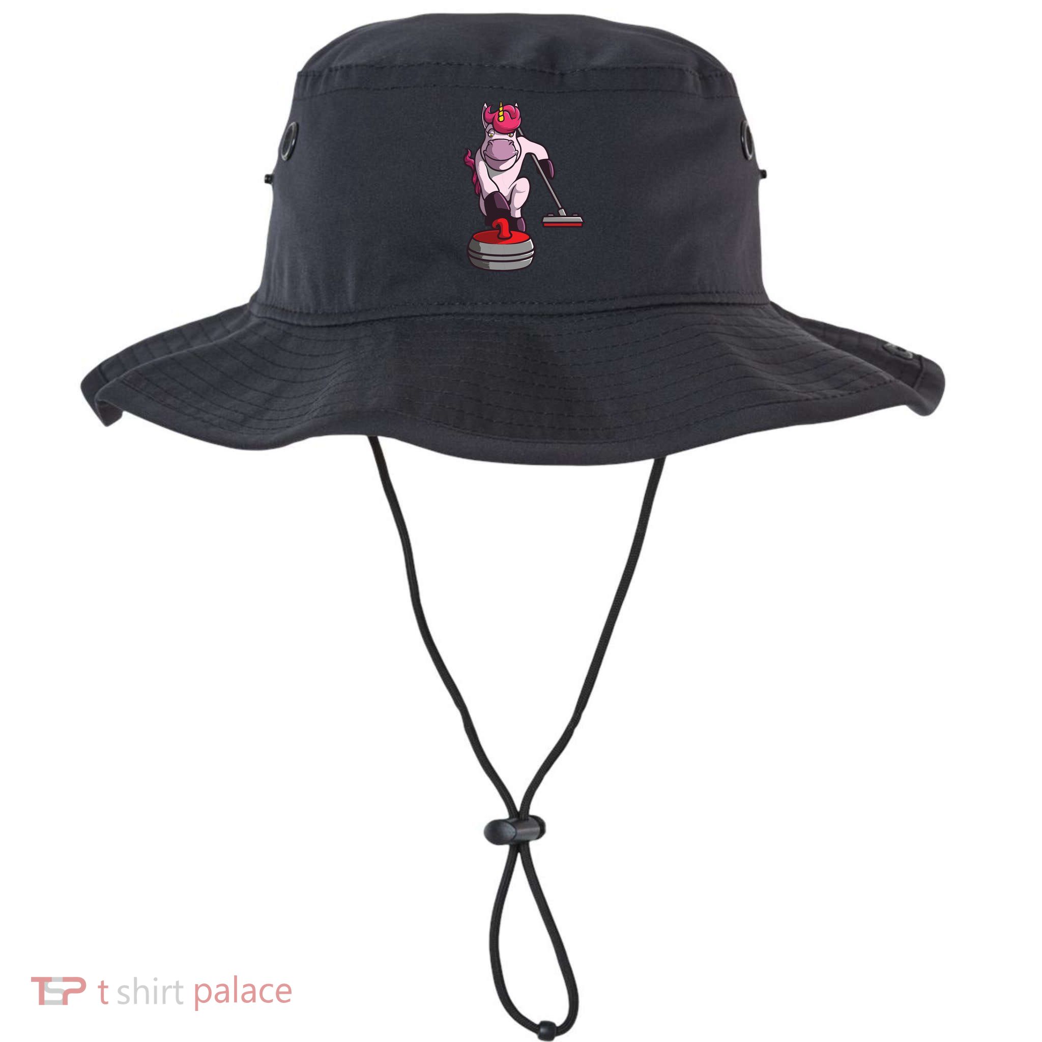 Funny Unicorn Curling Design For Men Women Curling Player Bucket Hat