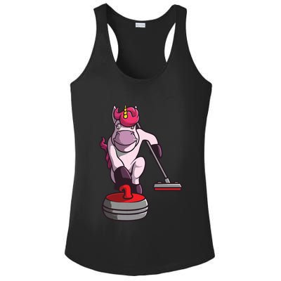 Funny Unicorn Curling Design For Men Women Curling Player Ladies PosiCharge Competitor Racerback Tank