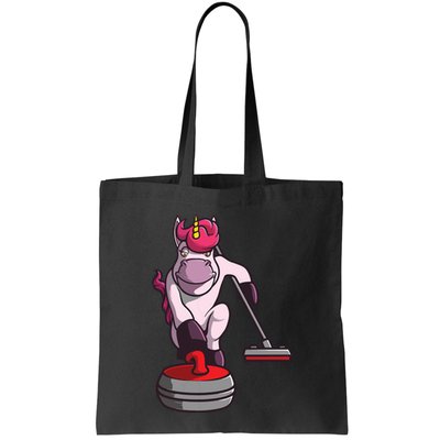 Funny Unicorn Curling Design For Men Women Curling Player Bag