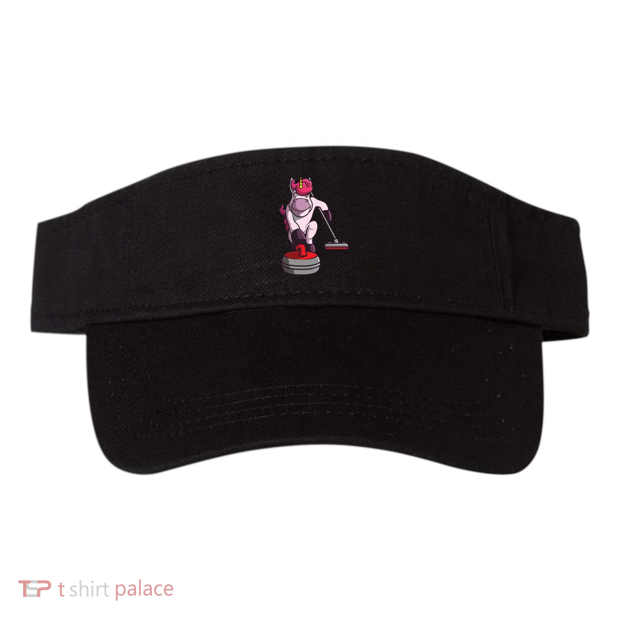 Funny Unicorn Curling Design For Men Women Curling Player Visor