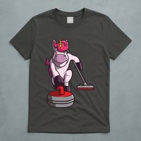 Funny Unicorn Curling Design For Men Women Curling Player T-Shirt