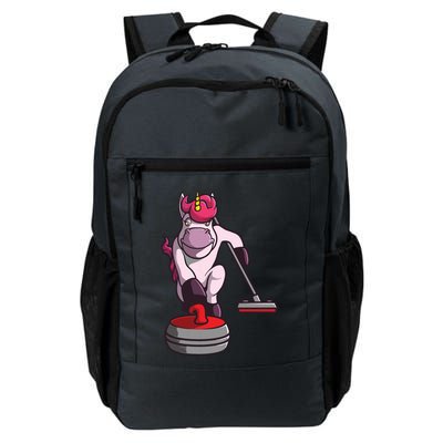 Funny Unicorn Curling Design For Men Women Curling Player Backpack