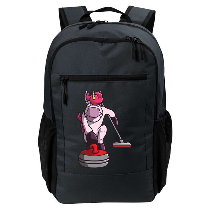 Funny Unicorn Curling Design For Men Women Curling Player Backpack