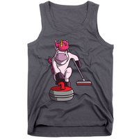 Funny Unicorn Curling Design For Men Women Curling Player Tank Top
