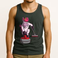 Funny Unicorn Curling Design For Men Women Curling Player Tank Top