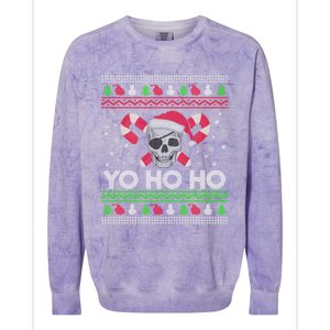 Funny Ugly Christmas Santa Pirate Yo Ho Ho Gift Colorblast Crewneck Sweatshirt