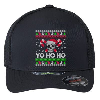 Funny Ugly Christmas Santa Pirate Yo Ho Ho Gift Flexfit Unipanel Trucker Cap