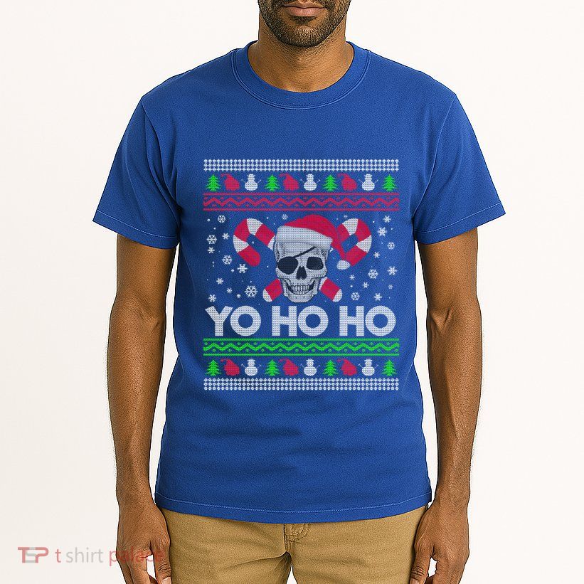 Funny Ugly Christmas Santa Pirate Yo Ho Ho Gift Tall T-Shirt