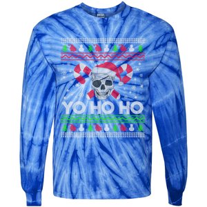 Funny Ugly Christmas Santa Pirate Yo Ho Ho Gift Tie-Dye Long Sleeve Shirt