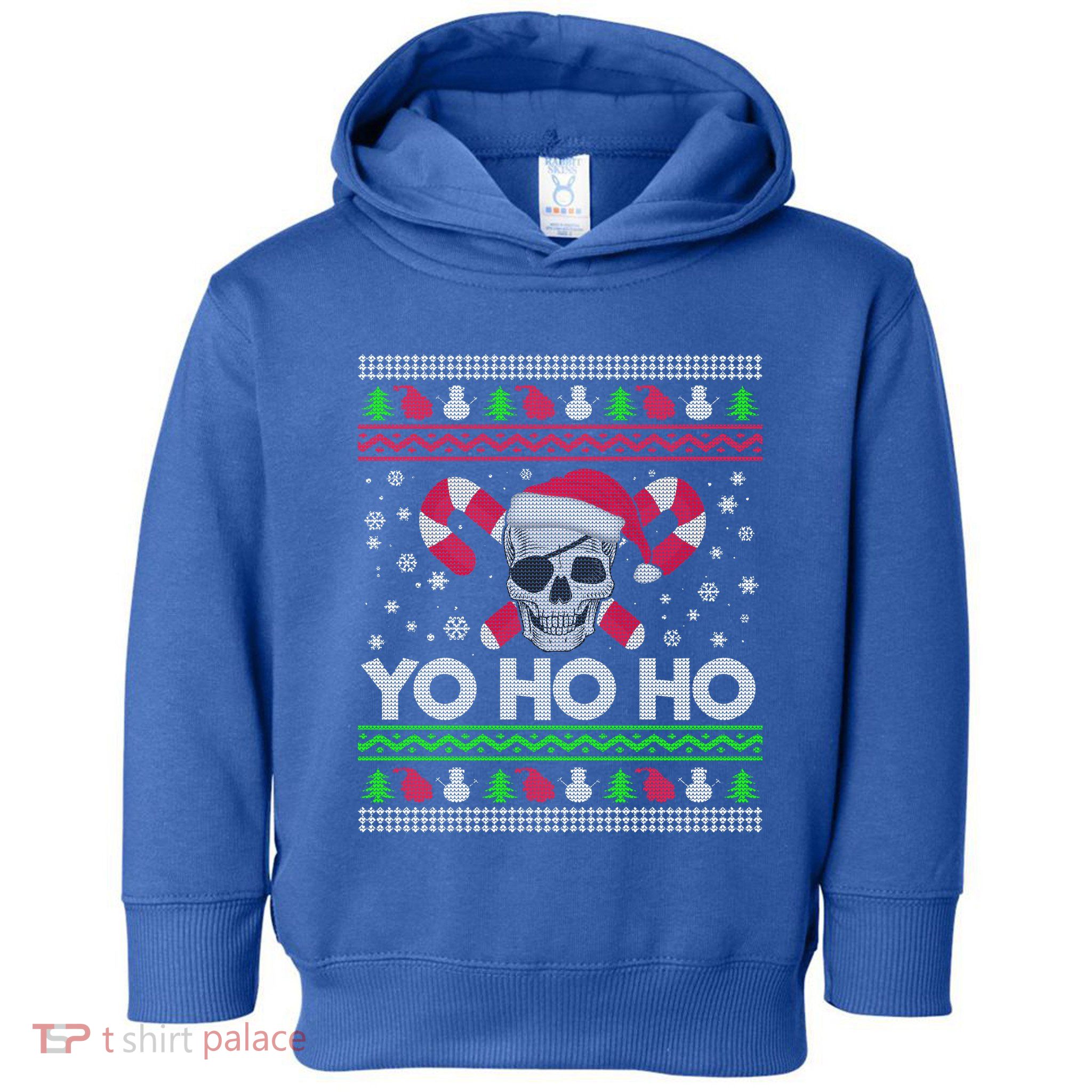 Funny Ugly Christmas Santa Pirate Yo Ho Ho Gift Toddler Hoodie