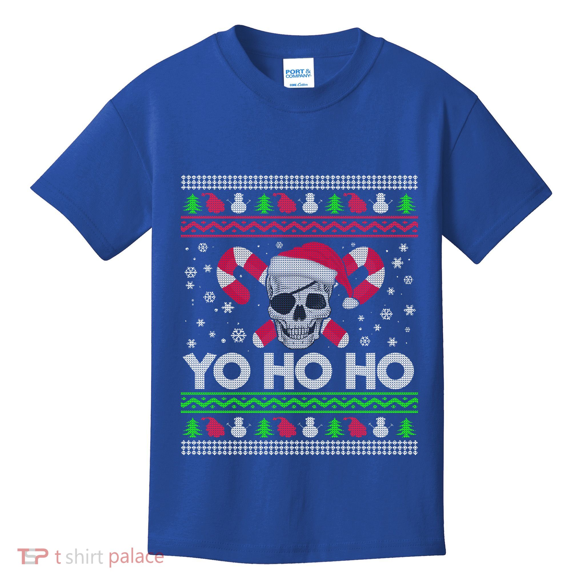 Funny Ugly Christmas Santa Pirate Yo Ho Ho Gift Kids T-Shirt