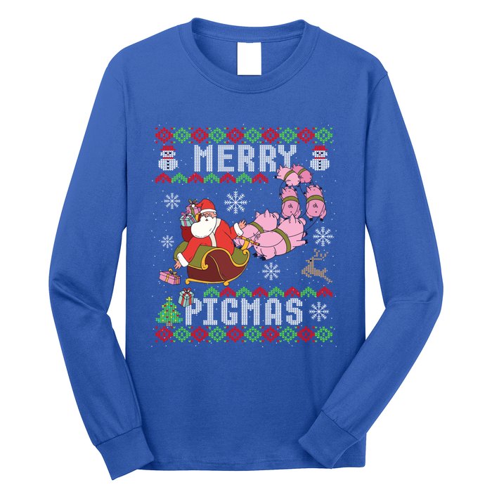 Funny Ugly Christmas Merry Pigmas Gift Long Sleeve Shirt