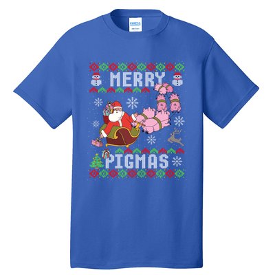 Funny Ugly Christmas Merry Pigmas Gift Tall T-Shirt