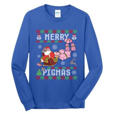 Funny Ugly Christmas Merry Pigmas Gift Tall Long Sleeve T-Shirt