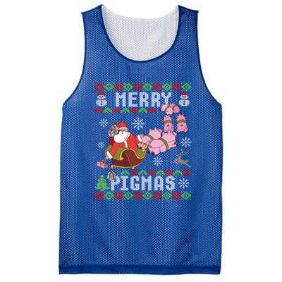 Funny Ugly Christmas Merry Pigmas Gift Mesh Reversible Basketball Jersey Tank