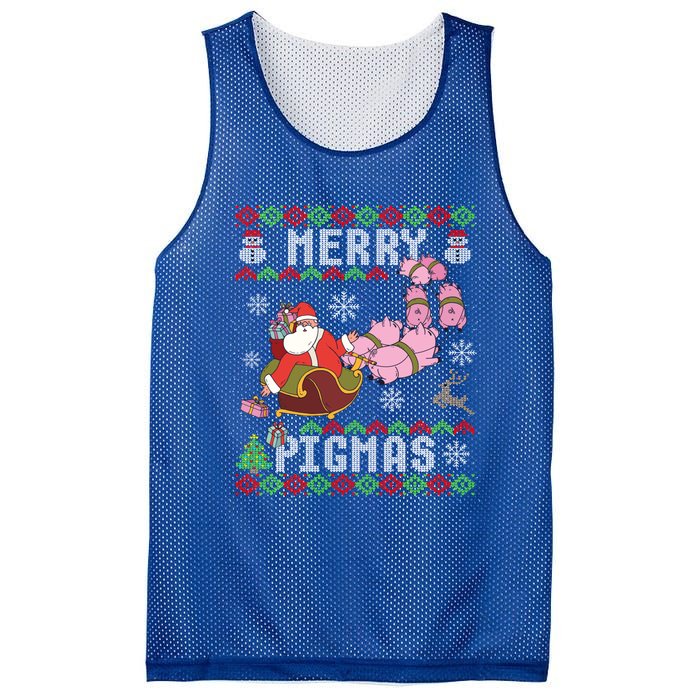 Funny Ugly Christmas Merry Pigmas Gift Mesh Reversible Basketball Jersey Tank