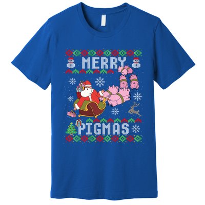 Funny Ugly Christmas Merry Pigmas Gift Premium T-Shirt