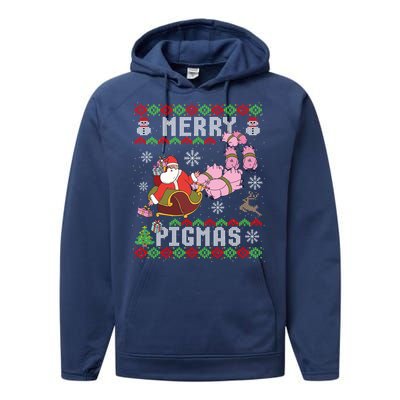 Funny Ugly Christmas Merry Pigmas Gift Performance Fleece Hoodie