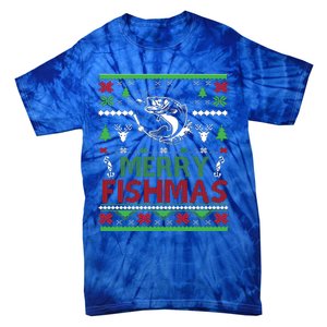 Fishing Ugly Christmas Bass Fish Merry Fishmas Gift Tie-Dye T-Shirt