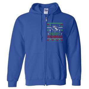 Fishing Ugly Christmas Bass Fish Merry Fishmas Gift Full Zip Hoodie