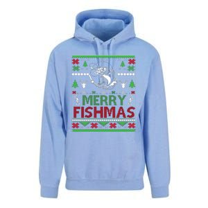 Fishing Ugly Christmas Bass Fish Merry Fishmas Gift Unisex Surf Hoodie