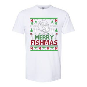 Fishing Ugly Christmas Bass Fish Merry Fishmas Gift Softstyle CVC T-Shirt