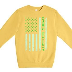 Funny Usa Cyber Security Art For Anti Malware Geek Gift Premium Crewneck Sweatshirt