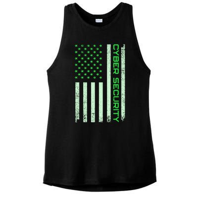 Funny Usa Cyber Security Art For Anti Malware Geek Gift Ladies PosiCharge Tri-Blend Wicking Tank