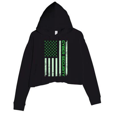 Funny Usa Cyber Security Art For Anti Malware Geek Gift Crop Fleece Hoodie