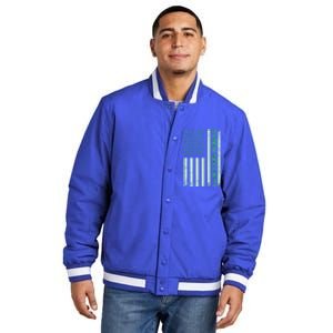 Funny Usa Cyber Security Art For Anti Malware Geek Gift Insulated Varsity Jacket