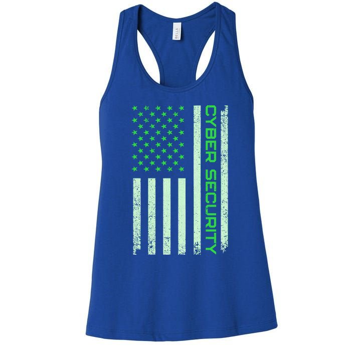 Funny Usa Cyber Security Art For Anti Malware Geek Gift Women's Racerback Tank