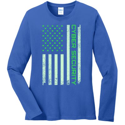 Funny Usa Cyber Security Art For Anti Malware Geek Gift Ladies Long Sleeve Shirt