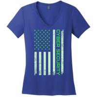 Funny Usa Cyber Security Art For Anti Malware Geek Gift Women's V-Neck T-Shirt