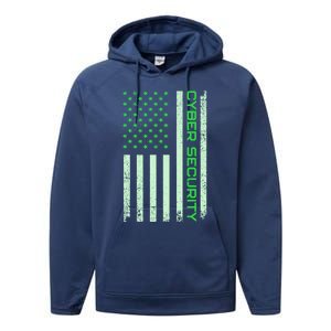 Funny Usa Cyber Security Art For Anti Malware Geek Gift Performance Fleece Hoodie