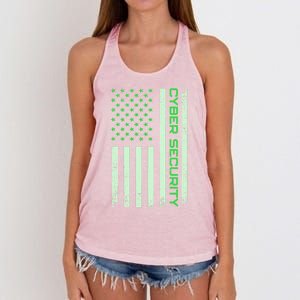 Funny Usa Cyber Security Art For Anti Malware Geek Gift Women's Knotted Racerback Tank