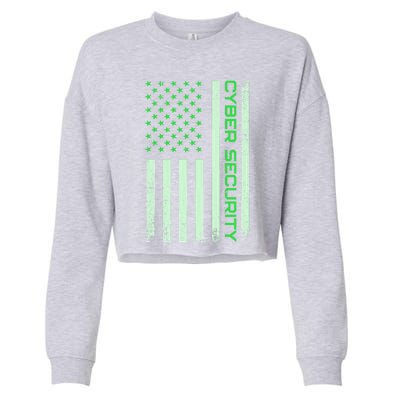 Funny Usa Cyber Security Art For Anti Malware Geek Gift Cropped Pullover Crew