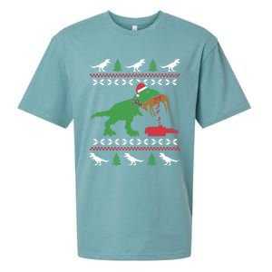 Funny Ugly Christmas Sweater Trex Reindeer Ugly Xmas Trex Meaningful Gift Sueded Cloud Jersey T-Shirt