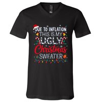 Funny Ugly Christmas Sweater Women Couples Matching Xmas V-Neck T-Shirt