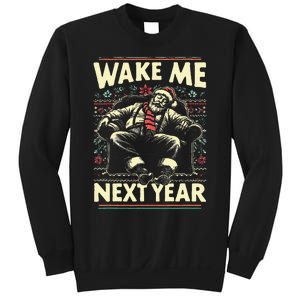 Funny Ugly Christmas Sweater Santa Wake Me Next Year Sweatshirt