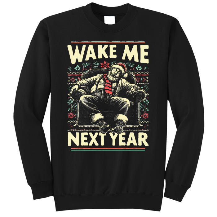 Funny Ugly Christmas Sweater Santa Wake Me Next Year Sweatshirt