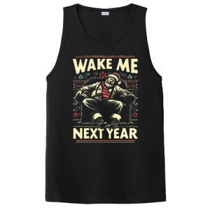 Funny Ugly Christmas Sweater Santa Wake Me Next Year PosiCharge Competitor Tank