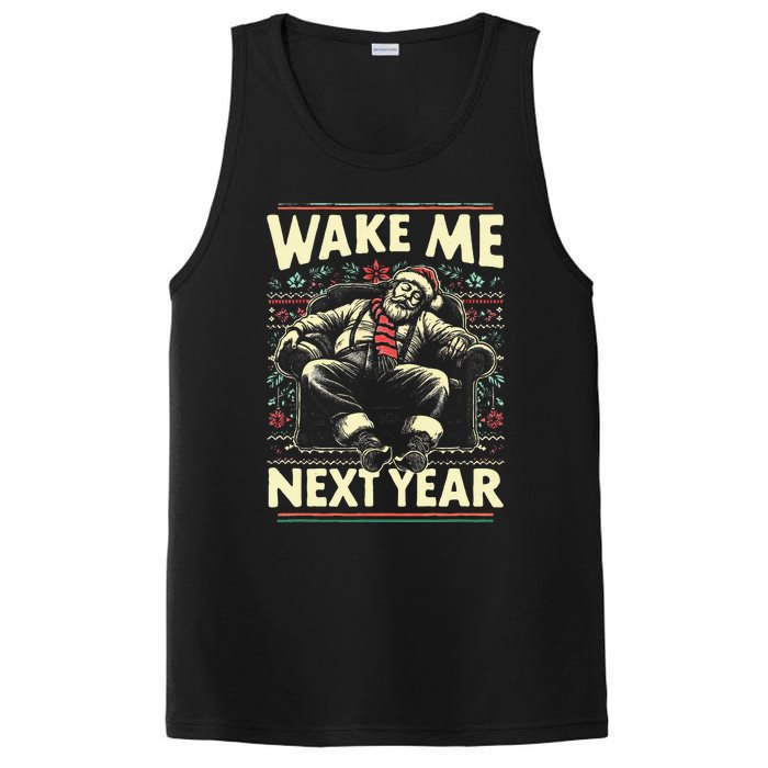 Funny Ugly Christmas Sweater Santa Wake Me Next Year PosiCharge Competitor Tank