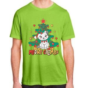 Funny Ugly Christmas Sweater Meowy Catmas Merry Catmas  Adult ChromaSoft Performance T-Shirt