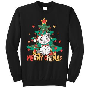 Funny Ugly Christmas Sweater Meowy Catmas Merry Catmas  Sweatshirt