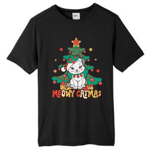 Funny Ugly Christmas Sweater Meowy Catmas Merry Catmas  Tall Fusion ChromaSoft Performance T-Shirt