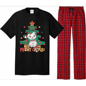 Funny Ugly Christmas Sweater Meowy Catmas Merry Catmas  Pajama Set